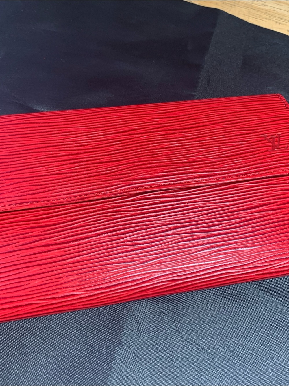 Louis Vuitton Red Textured Epi Leather Long Wallet